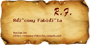 Récsey Fabióla névjegykártya